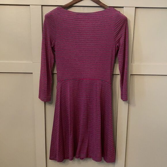 ANTHROPOLOGIE Lilka Striped Long Sleeve Twist Front Dress Size Small - Picture 10 of 11